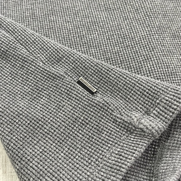 Michael Kors Men's 1/4 Quarter Zip Sweater - Charcoal Gray - Large - Picture 4 of 8